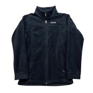 Columbia Fleece Jacket Girls Large Black Benton Springs Full Zip WB6760 Outdoor